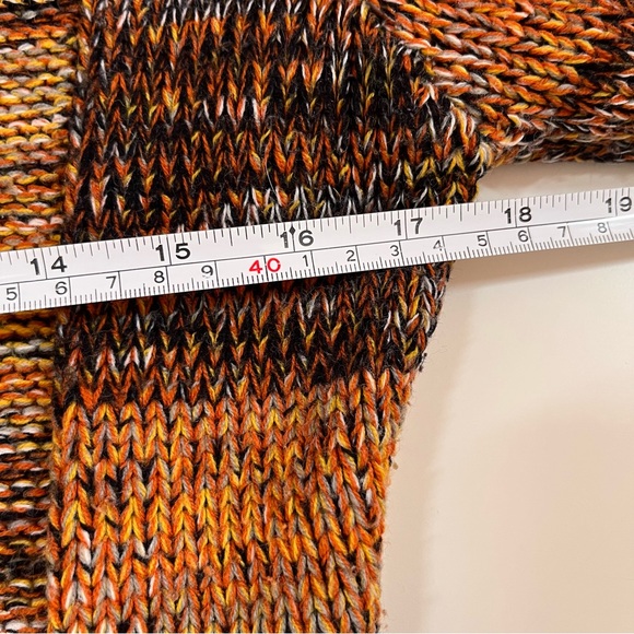 Vintage 60 70 Mod Patchwork Plaid Brown Burnt Orange Tie waist Cardigan Sweater - Picture 10 of 16